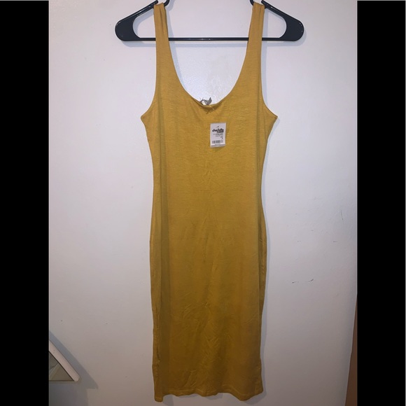 💙 Mustard Midi Dress - Picture 2 of 3